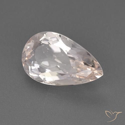 Morganita Rosado salmón natural de 1.68 ct, En forma de pera, VVS-VS