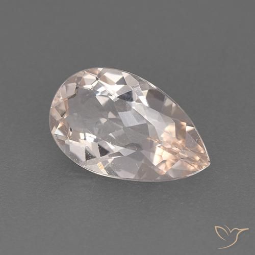 Morganita Rosado salmón natural de 1.20 ct, En forma de pera, VVS-VS