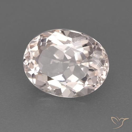 Morganita Rosado salmón natural de 1.30 ct, Ovalada, VVS-VS
