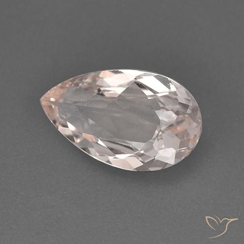 Morganita Rosado claro medio natural de 1.39 ct, En forma de pera, VVS-VS