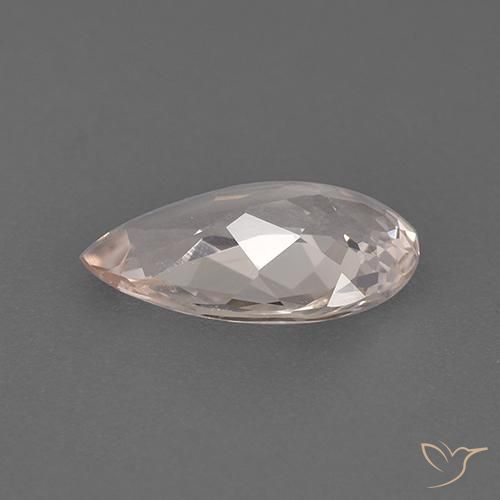 Morganita Rosado claro medio natural de 1.39 ct, En forma de pera, VVS-VS