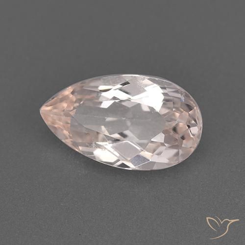 Morganita Rosado flamingo natural de 1.37 ct, En forma de pera, VS