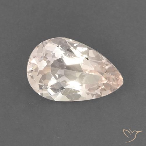 Morganita Rosado claro medio natural de 1.37 ct, En forma de pera, VS