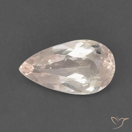Morganita Rosado salmón natural de 1.21 ct, En forma de pera, VS