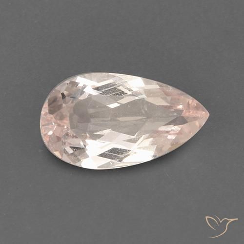 1.60ct Natural Rosado salmón Morganita, En forma de pera, VS