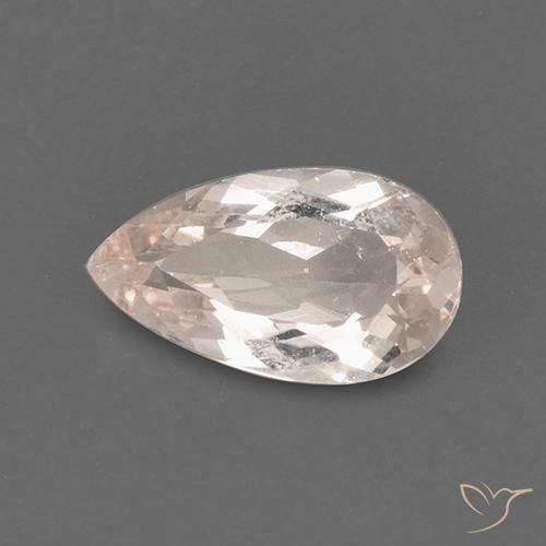 Morganita Rosado salmón natural de 1.60 ct, En forma de pera, VS
