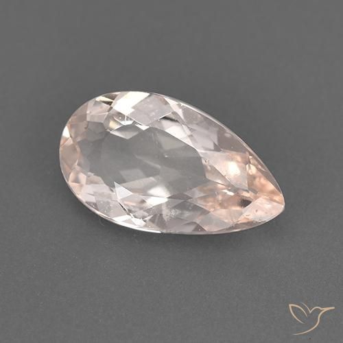 Morganita Rosado salmón natural de 1.21 ct, En forma de pera, VS