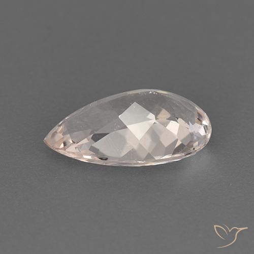 Morganita Rosado salmón natural de 1.42 ct, En forma de pera, VVS-VS