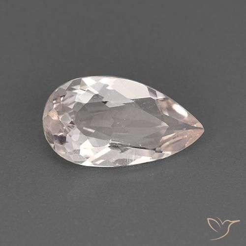 Morganita Rosado claro medio natural de 1.12 ct, En forma de pera, VVS-VS