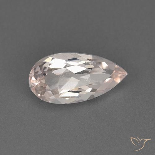 Morganita Rosado muy claro natural de 0.89 ct, En forma de pera, VVS-VS