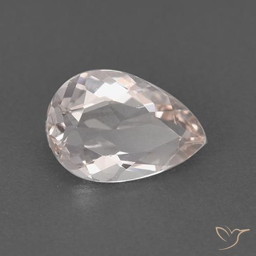 Morganita Rosado flamingo natural de 0.98 ct, En forma de pera, VVS-VS