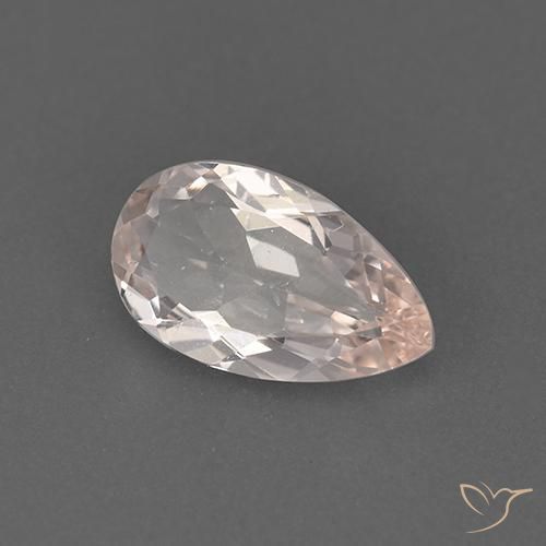 Morganita Rosado muy claro natural de 0.94 ct, En forma de pera, VVS-VS
