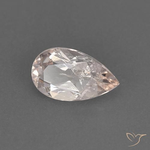 Morganita Rosado muy claro natural de 0.94 ct, En forma de pera, VS
