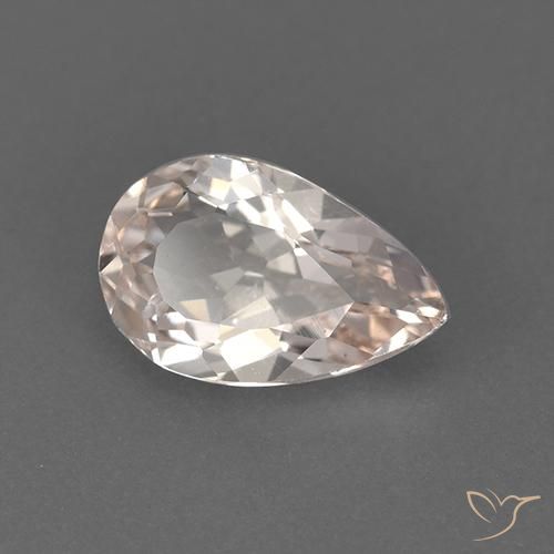 Morganita Rosado medio natural de 1.05 ct, En forma de pera, VVS-VS