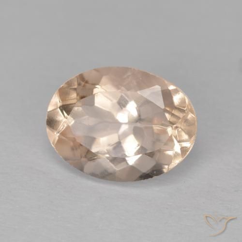Morganita Rosado salmón natural de 1.24 ct, Ovalada, VVS-VS