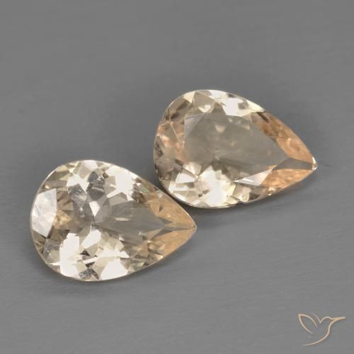 Gemas de Morganita Light Neutral Orange natural de 1.39 ct, En forma de pera, VS