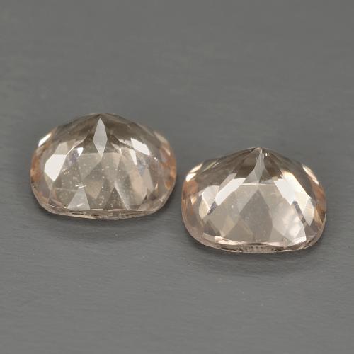Gemas de morganita naranja natural de 1,51 ct, corte cojín, VS