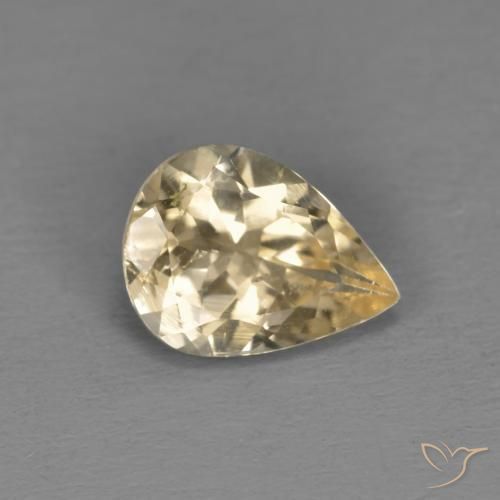 Morganita Dorado claro natural de 0.87 ct, En forma de pera, VS