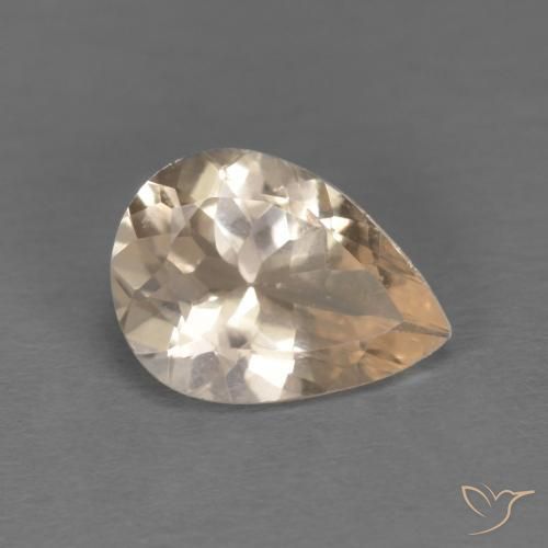 Morganita Dorado claro natural de 0.74 ct, En forma de pera, VS