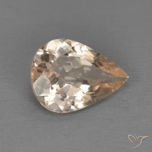 Morganita Rosado medio natural de 0.89 ct, En forma de pera, VS