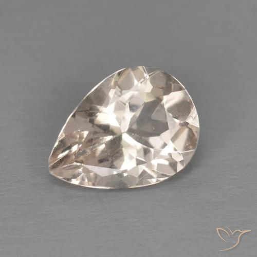 Morganita Rosado salmón natural de 0.76 ct, En forma de pera, VS