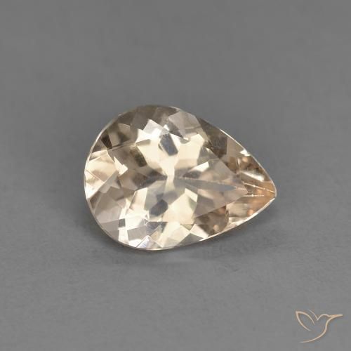 Morganita Dorado claro natural de 0.84 ct, En forma de pera, VS