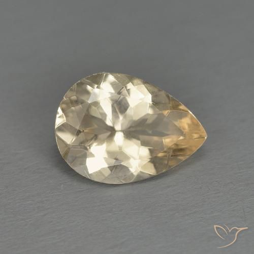 Morganita Dorado claro natural de 0.86 ct, En forma de pera, VS