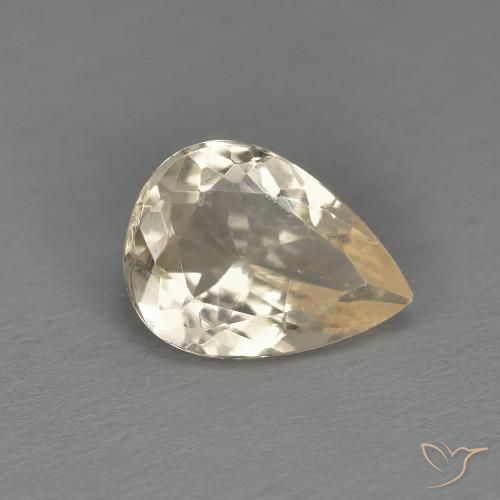 Morganita Dorado claro natural de 1.00 ct, En forma de pera, VS