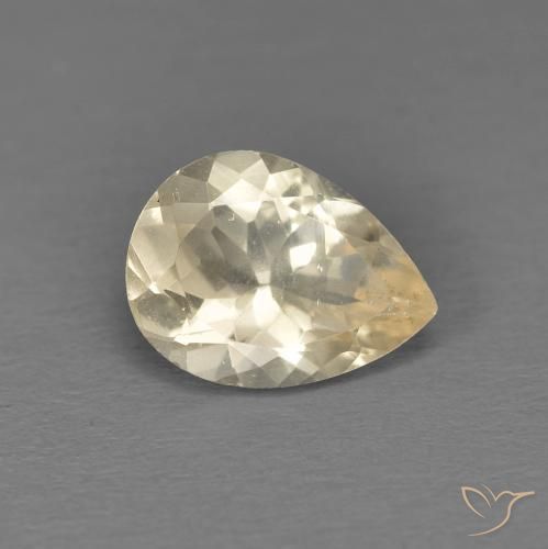Morganita Dorado claro natural de 0.83 ct, En forma de pera, VS