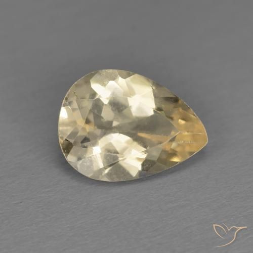 Morganita Dorado claro natural de 0.99 ct, En forma de pera, VS