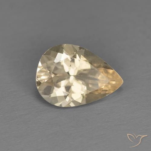 Morganita Dorado claro natural de 0.85 ct, En forma de pera, VS