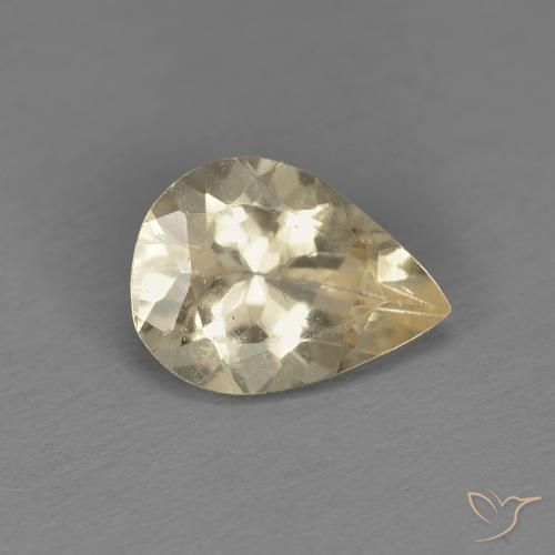 Morganita Dorado claro natural de 0.89 ct, En forma de pera, VS