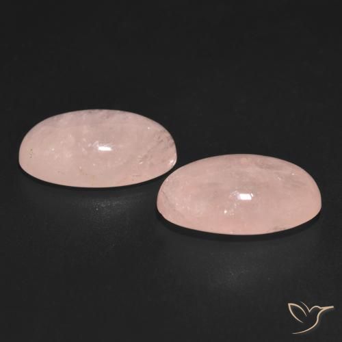 Gemas de Morganita Rosado medio natural de 11.29 ct, Ovalada, Translúcido