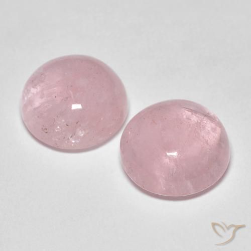 Gemas de morganita rosa natural de 8,73 ct, corte redondo, translúcido