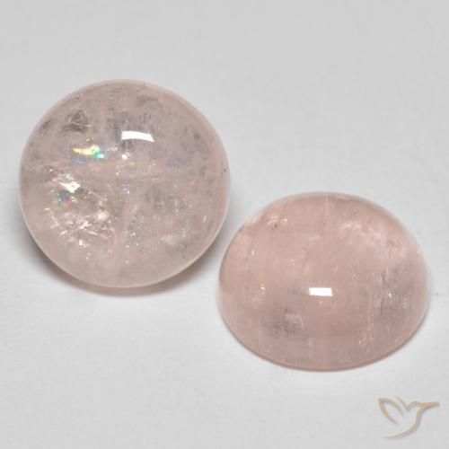 Gemas de Morganita Rosado flamingo natural de 7.05 ct, Redondo, Translúcido