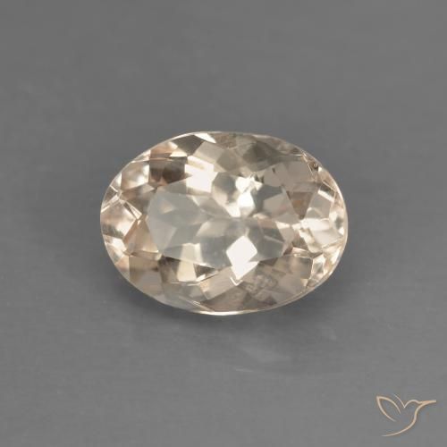 Morganita Rosado salmón natural de 1.08 ct, Ovalada, VVS-VS