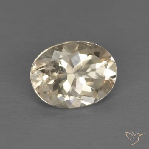 Morganita Crema natural de 1.28 ct, Ovalada, VS