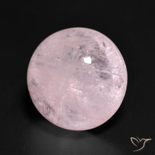 Morganita Rosado durazno claro natural de 7.24 ct, Redondo, Translúcido