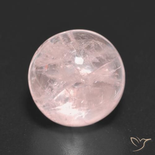 Morganita Rosado coral claro natural de 6.42 ct, Redondo, Transparente