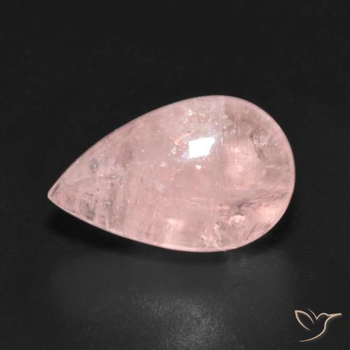 Morganita Rosado coral claro natural de 4.94 ct, En forma de pera, Transparente