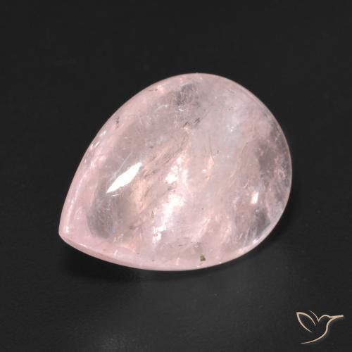 Morganita Rosado coral natural de 7.57 ct, En forma de pera, Transparente