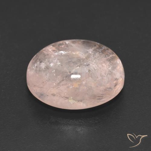Morganita Rosado coral claro natural de 6.61 ct, Ovalada, Translúcido