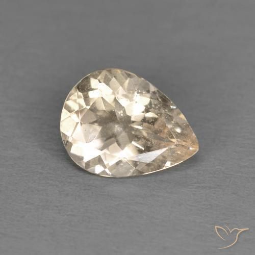 Morganita Light Neutral Orange natural de 0.89 ct, En forma de pera, VS