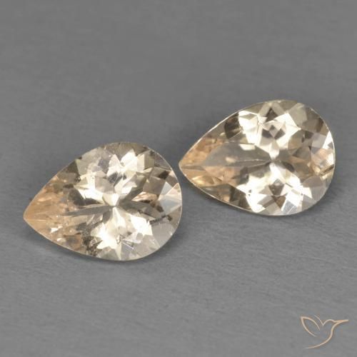 Gemas de Morganita Light Neutral Orange natural de 1.52 ct, En forma de pera, VS