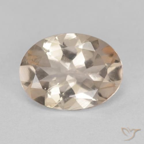 Morganita naranja natural de 0,93 ct, corte óvalo, VVS-VS