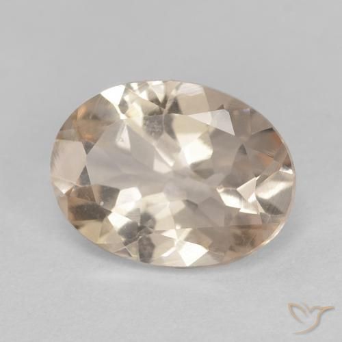 Morganita naranja natural de 0,93 ct, corte óvalo, VVS-VS