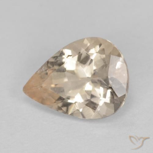 Morganita Naranja claro natural de 0.79 ct, En forma de pera, VVS