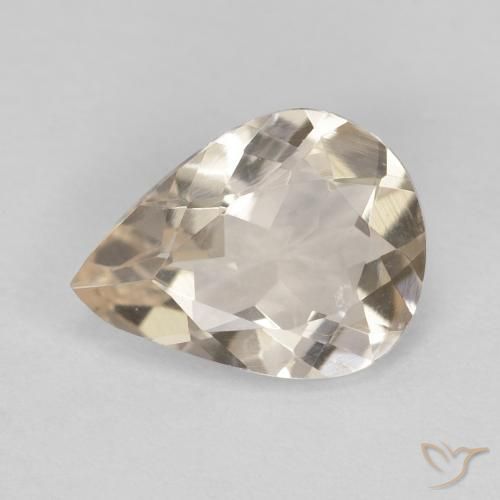 0.75ct Natural Light Neutral Orange Morganita, En forma de pera, VVS-VS