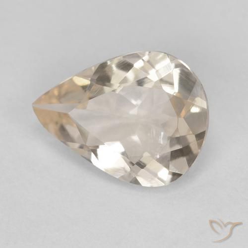 Morganita Light Neutral Orange natural de 0.75 ct, En forma de pera, VVS-VS