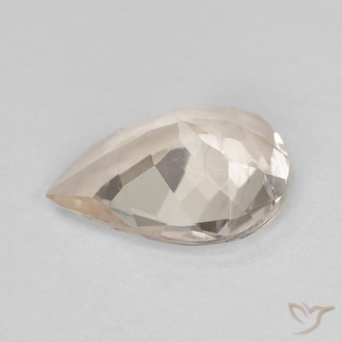 Morganita Light Neutral Orange natural de 0.75 ct, En forma de pera, VVS-VS